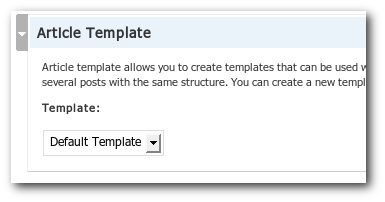 Screenshot of Article Templates WordPress Plugin